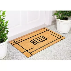 Hello Natural Linear Doormat