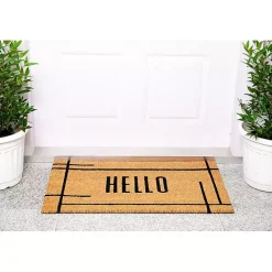 Hello Natural Linear Doormat