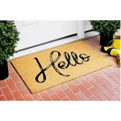 Hello Script Natural Doormat