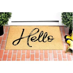 Hello Script Natural Doormat