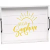 Hello Sunshine White Wood Tray