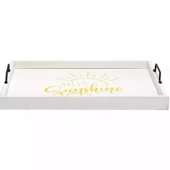 Hello Sunshine White Wood Tray