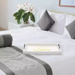 Hello Sunshine White Wood Tray