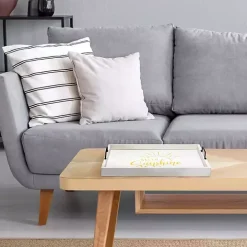 Hello Sunshine White Wood Tray