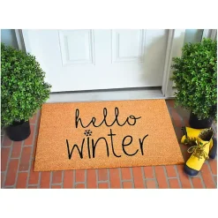 Hello Winter Coir Doormat