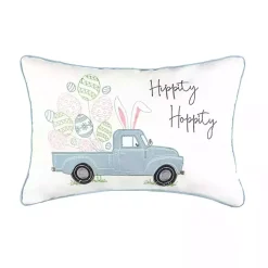Hippity Hoppity Blue Truck Accent Pillow
