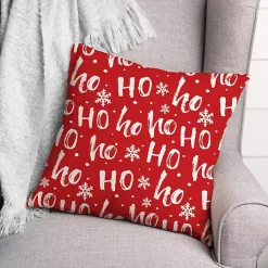 Ho Ho Ho Snowflake Throw Pillow