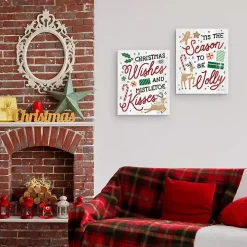 Holiday Phrase Canvas Art Prints, Set of 2