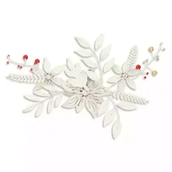 Holiday Poinsettia Floral Spray Wall Plaque