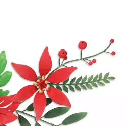 Holiday Poinsettia Floral Spray Wall Plaque