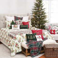 Holly Christmas Tree Shaped Pillow