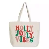 Holly Jolly Vibes Canvas Tote Bag