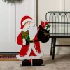 Holly Santa with Toy Bag Porch Statue