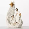 Holy Family White and Gold Nativity Statue