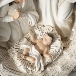 Holy Family White and Gold Nativity Statue