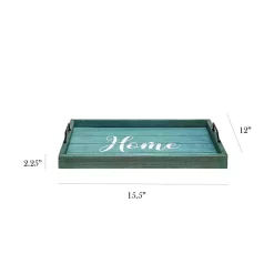 Home Blue Wash Wood Tray
