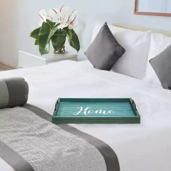 Home Blue Wash Wood Tray