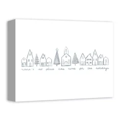 Home for the Holidays Village Canvas Art Print
