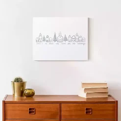 Home for the Holidays Village Canvas Art Print