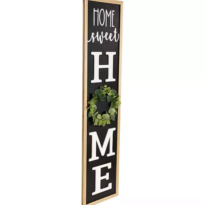Home Sweet Home Wreath Black Porch Board