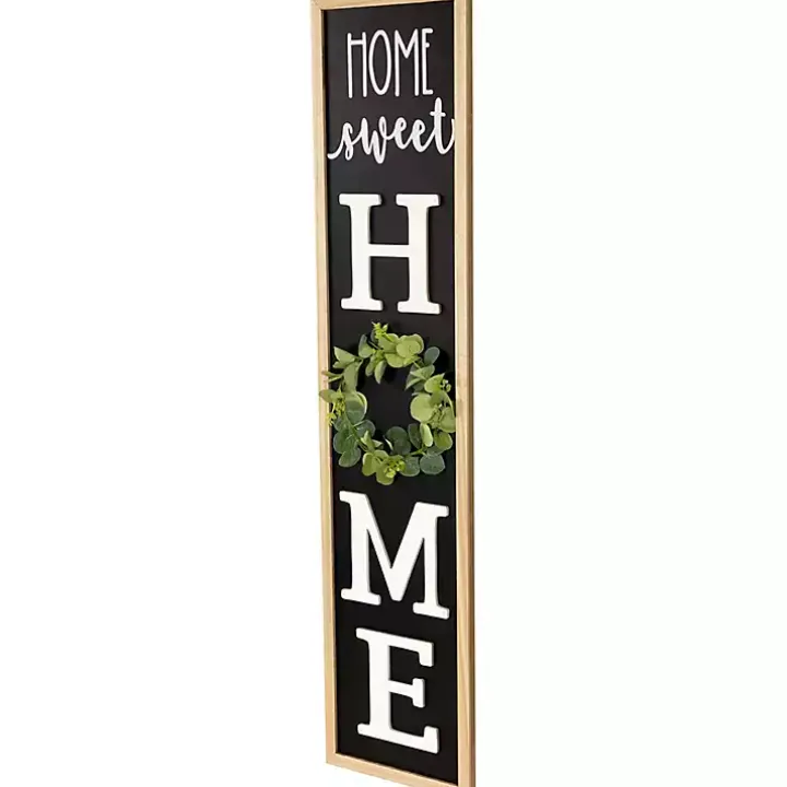 Home Sweet Home Wreath Black Porch Board