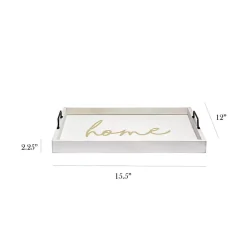 Home White Wash Wood Tray