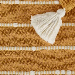 Honey Gold Slub Stripe Decorative Throw