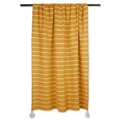 Honey Gold Slub Stripe Decorative Throw