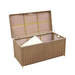 Honey Wicker Outdoor Storage Box