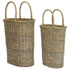 Honey Wicker Tall Oval Baskets, Set of 2
