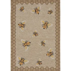 Honeycomb Bees Outdoor Area Rug, 5x7