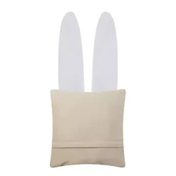 Hooked Bunny Ears Easter Throw Pillow