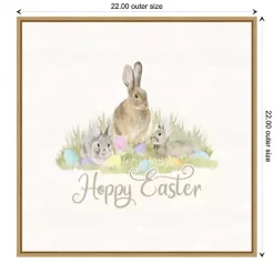 Hoppy Easter Bunnies Framed Canvas Art Print