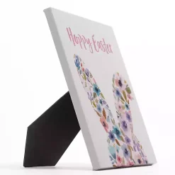 Hoppy Easter Floral Bunny Table Canvas Art Print