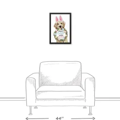 Hoppy Easter Puppy Framed Canvas Print