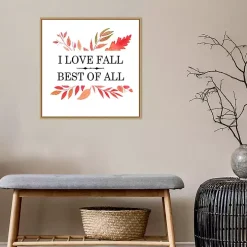 I Love Fall Best Leaves Framed Wall Art