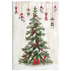 Ice Skates & Sleds Christmas Tree Wall Plaque