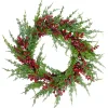 Iced Red Berries and Cedar Wreath
