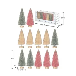5 in. Red & Green Woodland Tree 12-pc. Set