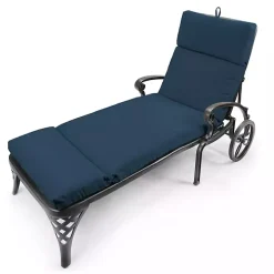 Indigo Canvas French Edge Outdoor Chaise Cushion