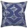 Indigo Diamonds Outdoor Throw Pillow