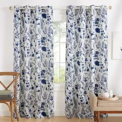 Indigo Floral 2-pc. Curtain Panel Set, 96 in.