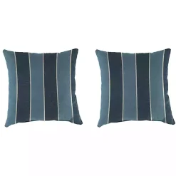 Indigo Stripe Wickenburg Outdoor Pillows, Set of 2