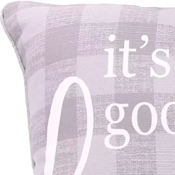 It's Good to Be Home Plaid Pillow