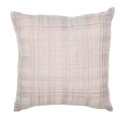 Ivory & Lilac Handwoven Plaid Throw Pillow