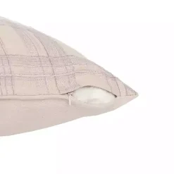 Ivory & Lilac Handwoven Plaid Throw Pillow