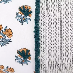 Ivory & Multicolor Botanical Lumbar Pillow