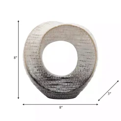 Ivory and Gray Ceramic Ring Sculpture