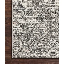 Ivory and Gray Column Outdoor Area Rug, 5x7