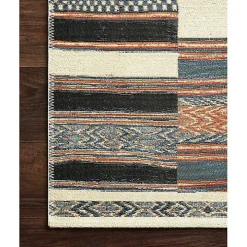 Ivory and Multicolored Tribal Outdoor Rug, 6x9